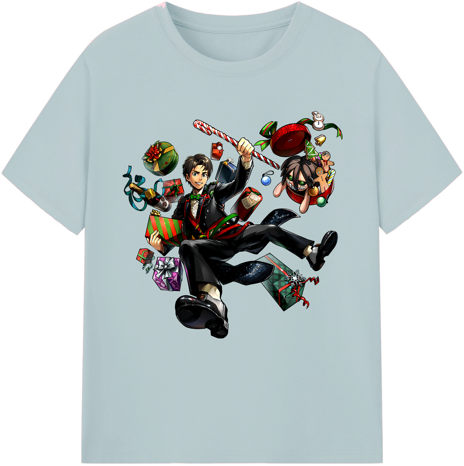 （画像用） 進撃の巨人 エレン･イェーガー Attack on Titan Eren Jäger 綿100％半袖Tシャツ（フロントプリント）